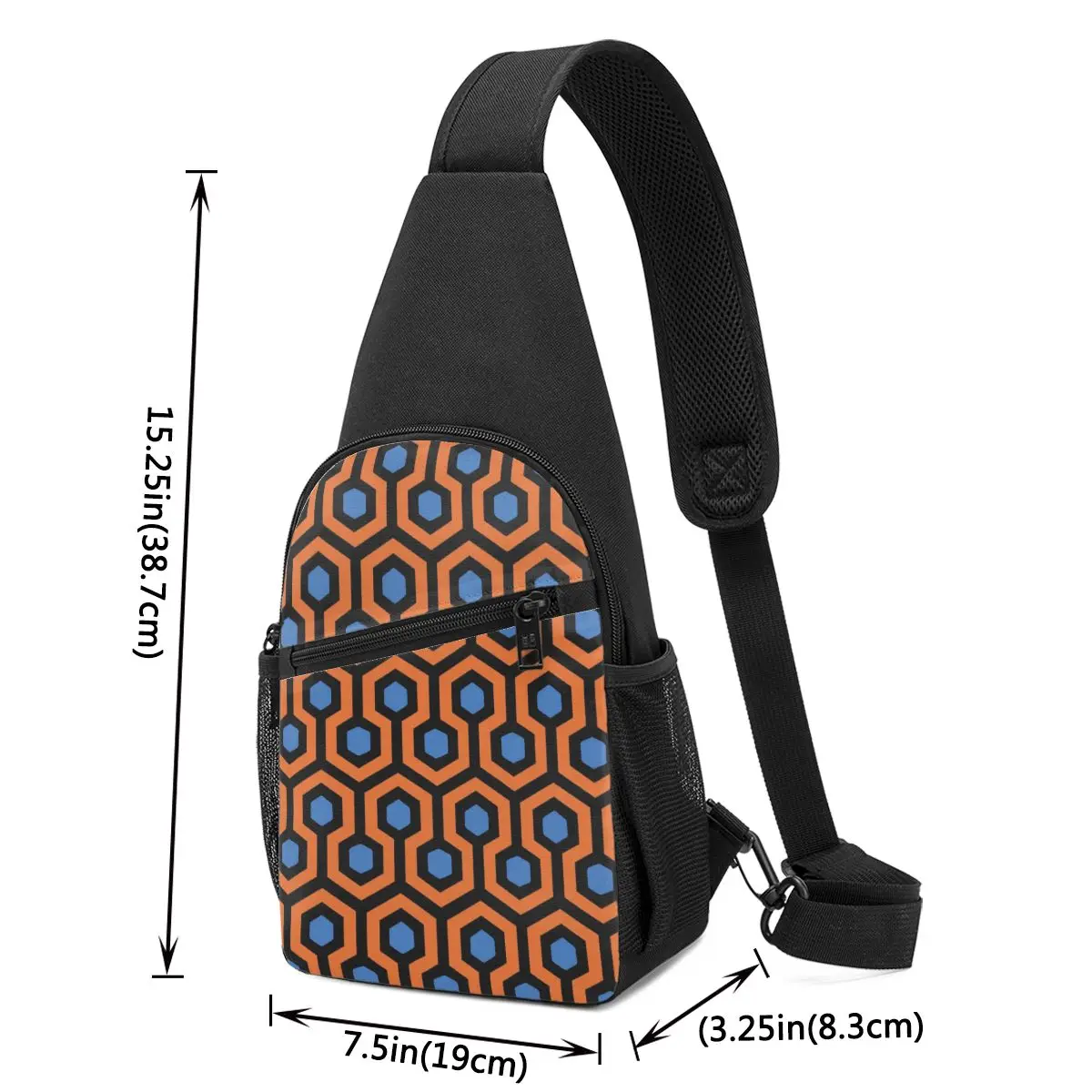 Overlook Hotel Carpet From The Shining PurpleGreen Chest Bag Men Sling Crossbody Backpack Chest Bag Hiking Daypack Shoulder Bag