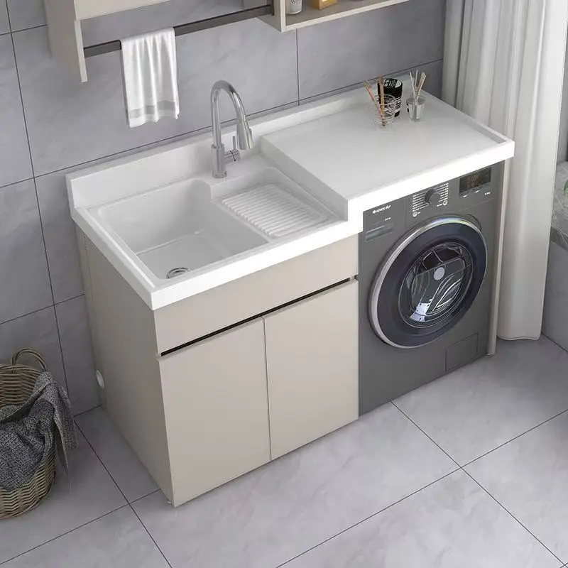 Factory Direct 2026 Top RatedKxh Laundry Cabinet Quartz Stone High and Low Basin Washing Machine