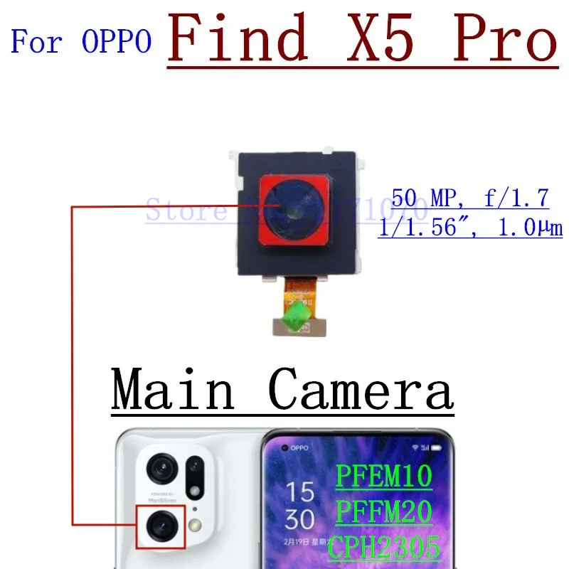 Front Backside Rear Camera For OPPO Find X5 Pro PFFM10 PFFM20 Frontal Selfie Back Facing Camera Module Flex Cable Parts