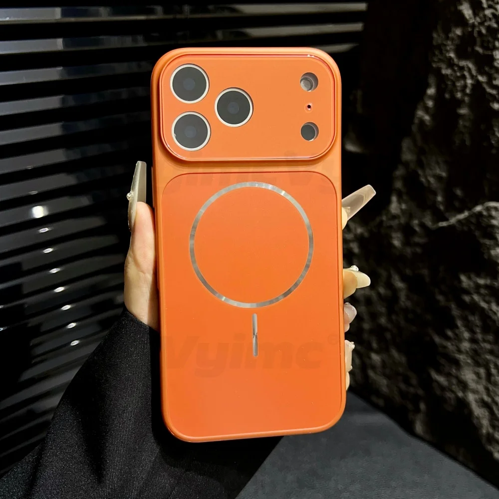 حافظة زجاجية فاخرة للأعمال نافذة كبيرة لهاتف Magsafe Armor لهاتف iPhone 17 16 15 14 13 Pro Max Dazzle حلقة مغناطيسية مضادة للسقوط