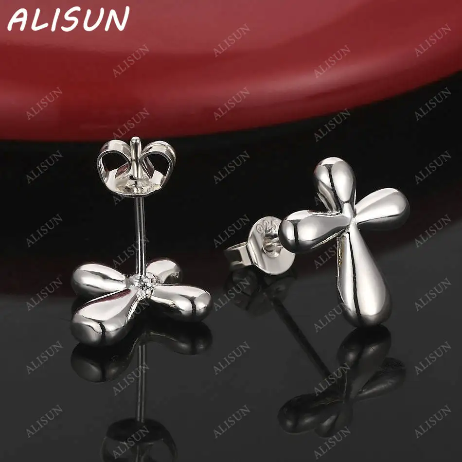 

ALISUN 925 Sterling Silver Cross Earrings Stud Earrings For Women Anniversary Gift Popular Wild Fashion Romantic Jewelry