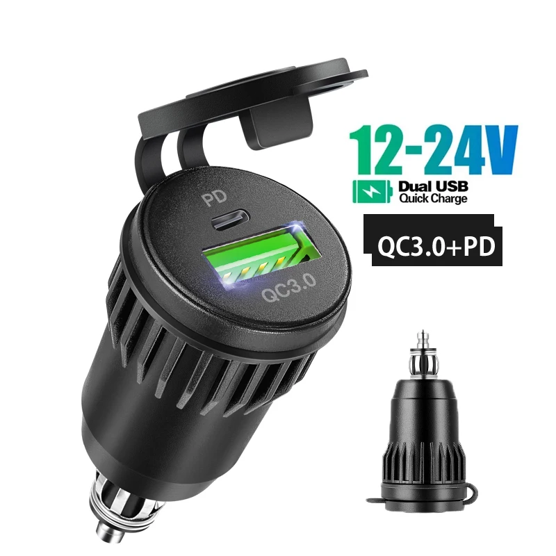 Motorcycle QC3.0 USB Type C PD Fast Charger Power Adapter Hella DIN Plug Socket For BMW R1250 1300GS For Ducati For Triumph view 3