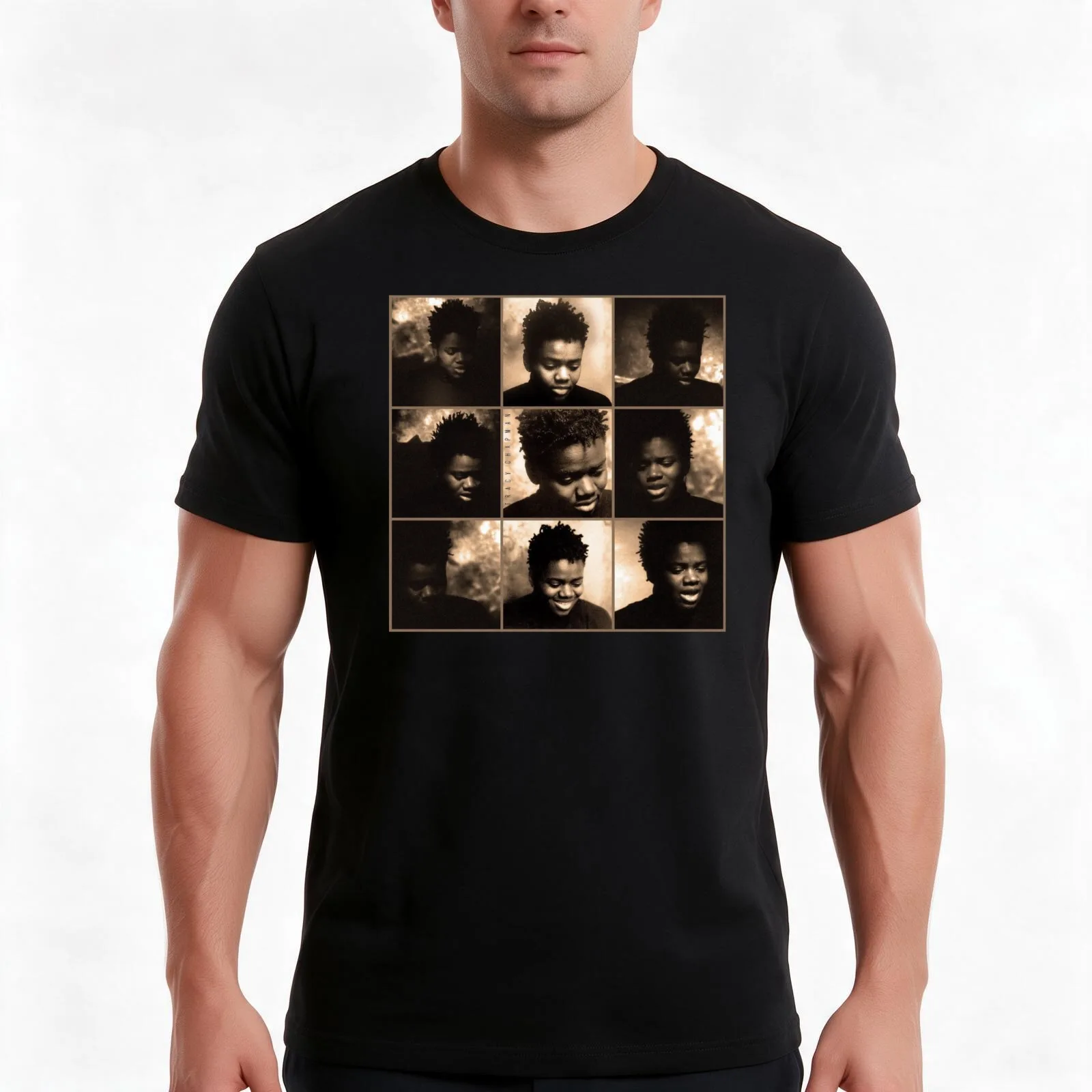 Tracy Chapman T-Shirt, Summer Casual Cotton Tee, Oversized Streetwear Tops, Vintage Graphic Print, Loose Fit Short Sleeve