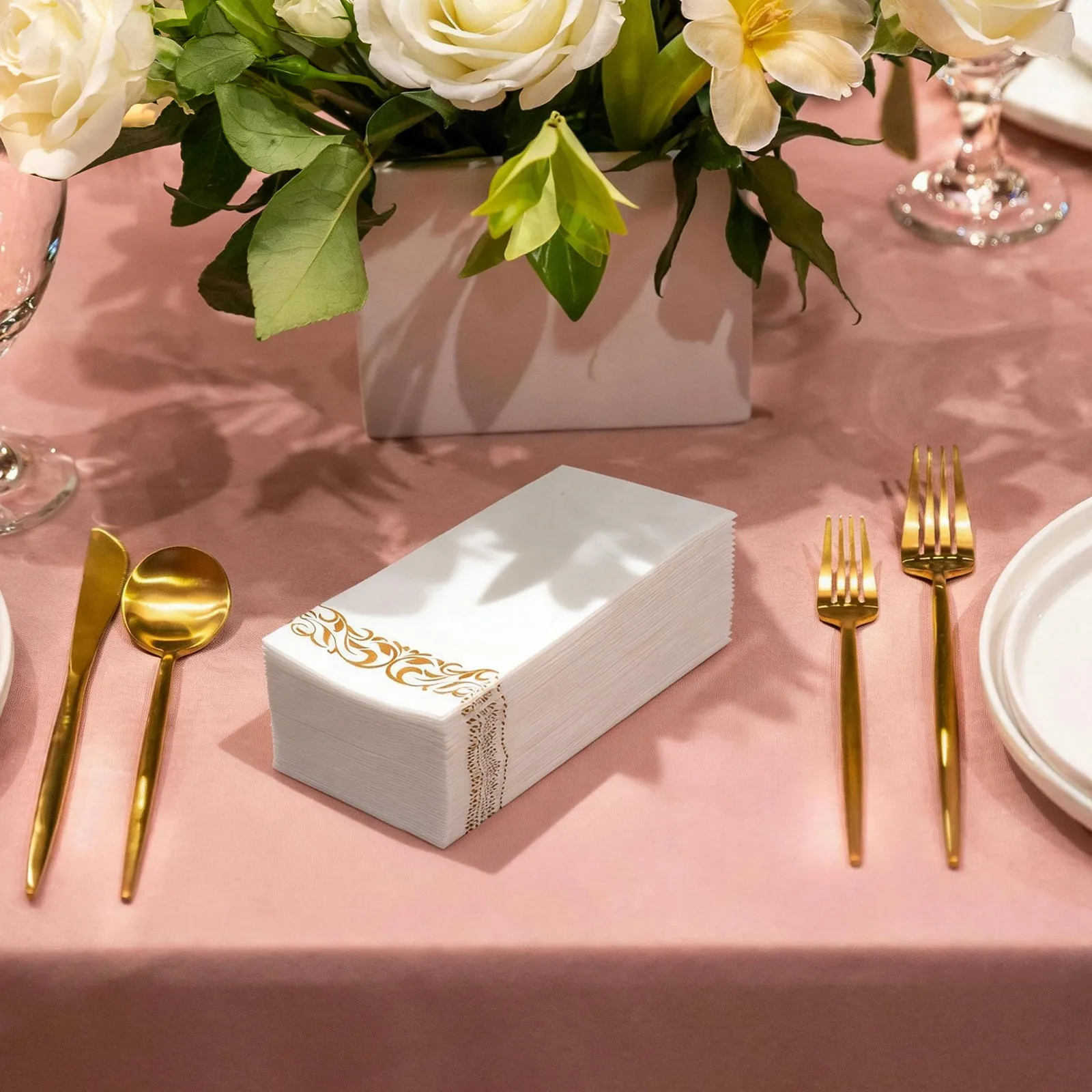 25-個ゴールドダストフリー使い捨てナプキン厚手のパーティー紙ナプキン結婚式宴会ディナーテーブル用品エレガントなデザイン
