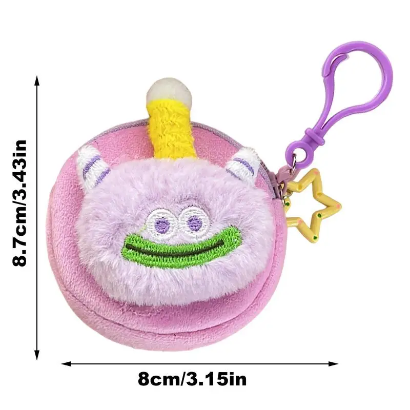 Plush Wallet For Women Mini Stuffed Animal Purse Big Mouth Fluffy Plush Ornament Cartoon Doll Keychains Stuffed Decorations