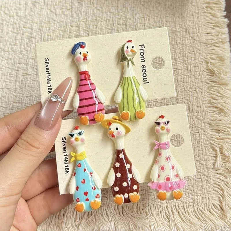 5Pcs Cute Cartoon Duck Hair Clips for Women Girls, Sweet Kawaii Side Bangs Hairpin Hair Accessories