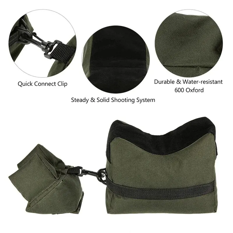 Borsa anteriore e posteriore supporto per fucile Sandbag senza sabbia cecchino militare tiro al bersaglio supporto per pistola da caccia accessori 1 pz