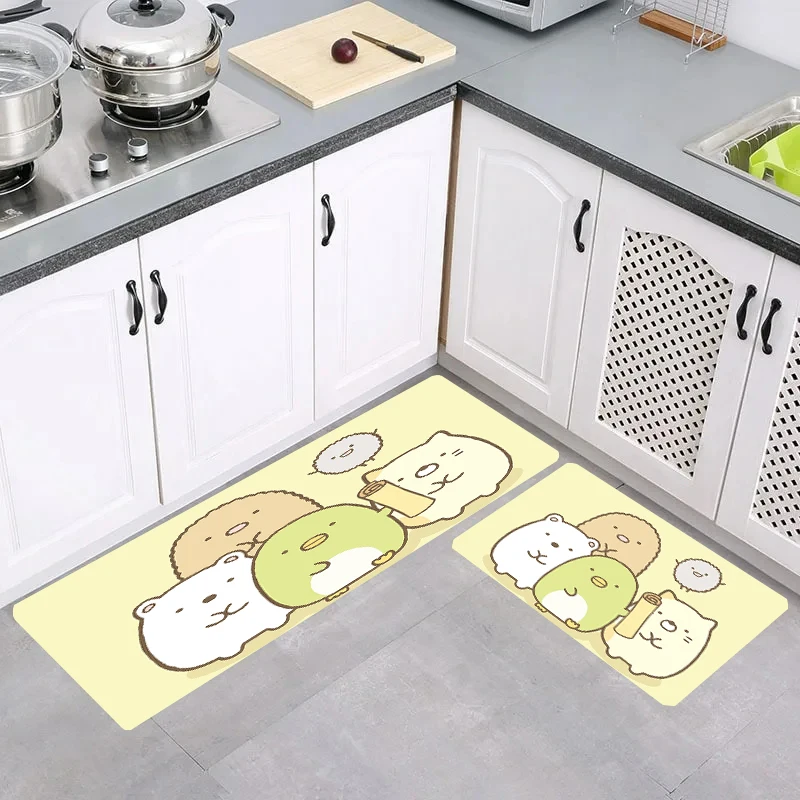 Home S-Sumikko Cute Gurashi Room Mats Balcony Kitchen Rug Doormat Entrance Door Bathroom Mat Carpets Rugs Foot Carpet Bath House