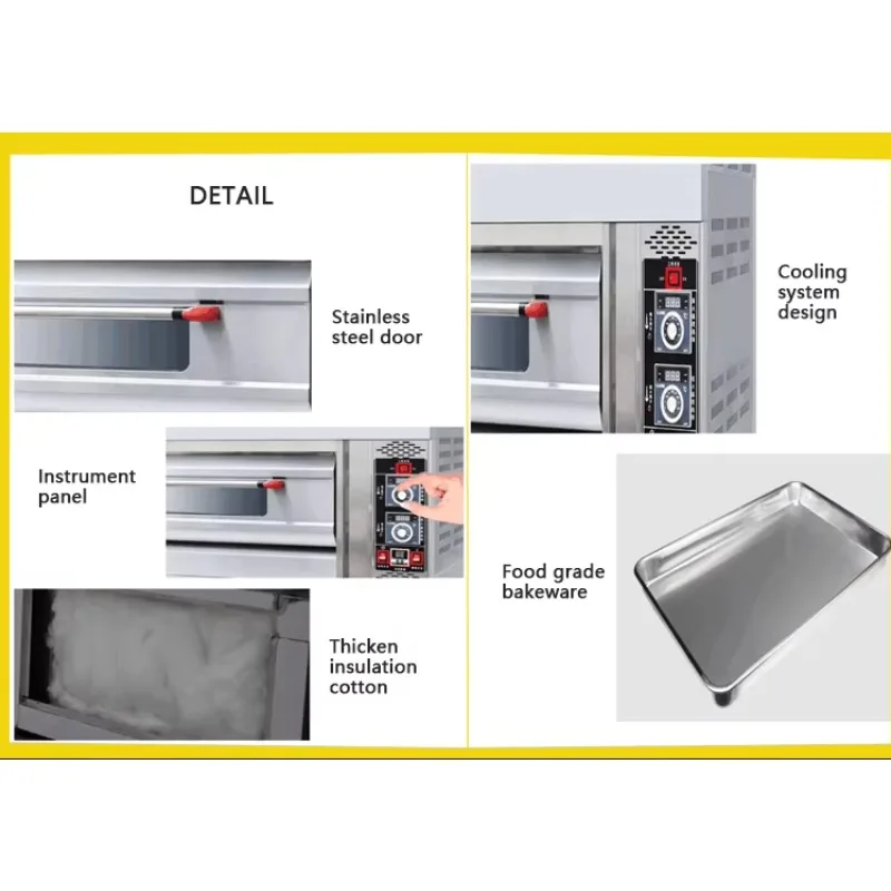 Hot Air Electric Oven, Large Capacity Multifunctional Commercial Kitchen Oven, Ideal for Baking Pizza Cake Bread  Use
