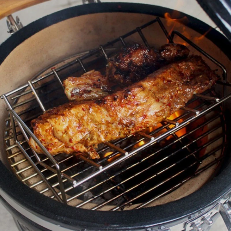 

Stainless Steel Grill Square Barbecue Grill Accessories Outdoor Barbecue Stand Portable Lightweight Camping Stoves Equipment