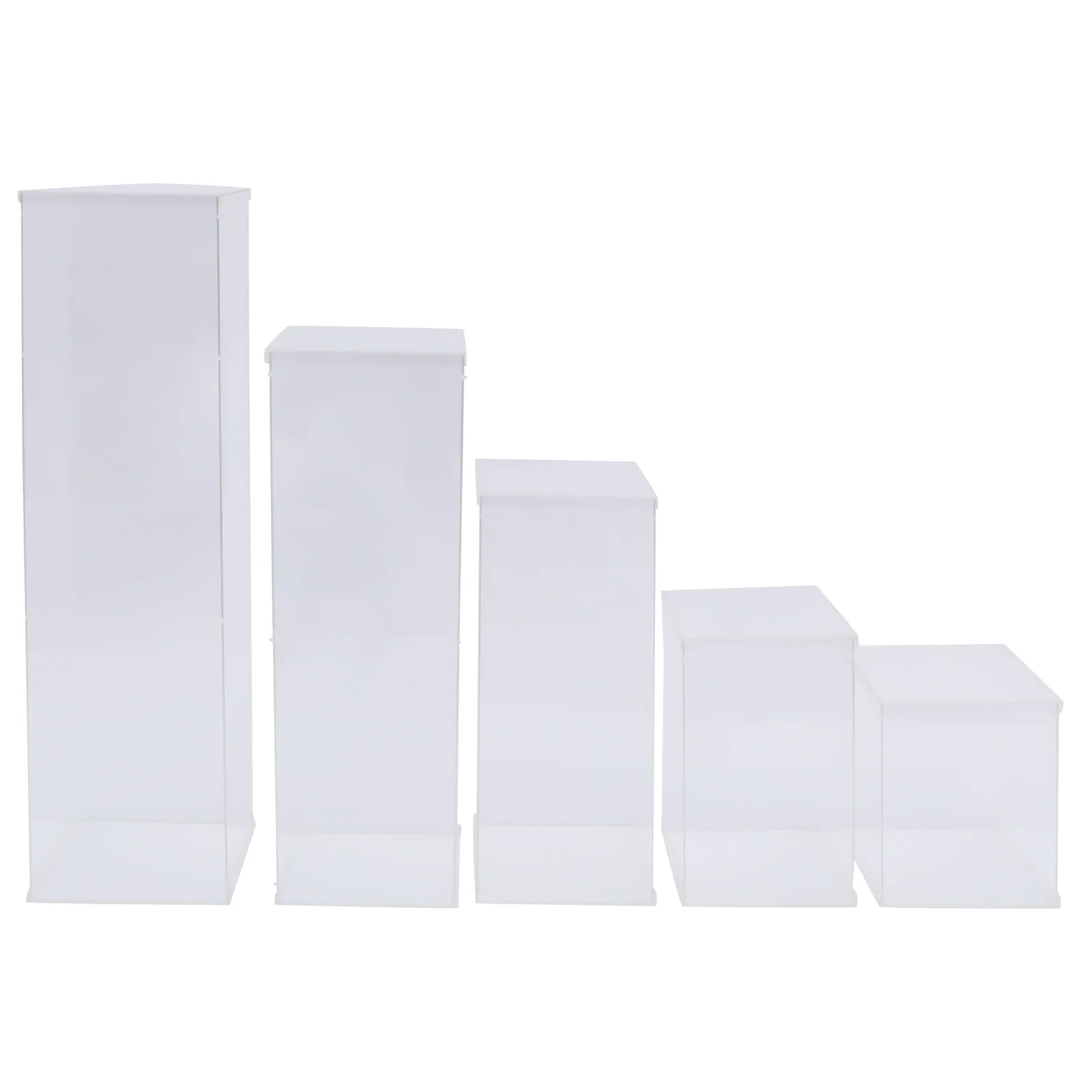 5 Sizes of Set Acrylic Display Boxes Sign Easel Holder No Installation High Transparency Portable for Party Anniversary Wedding