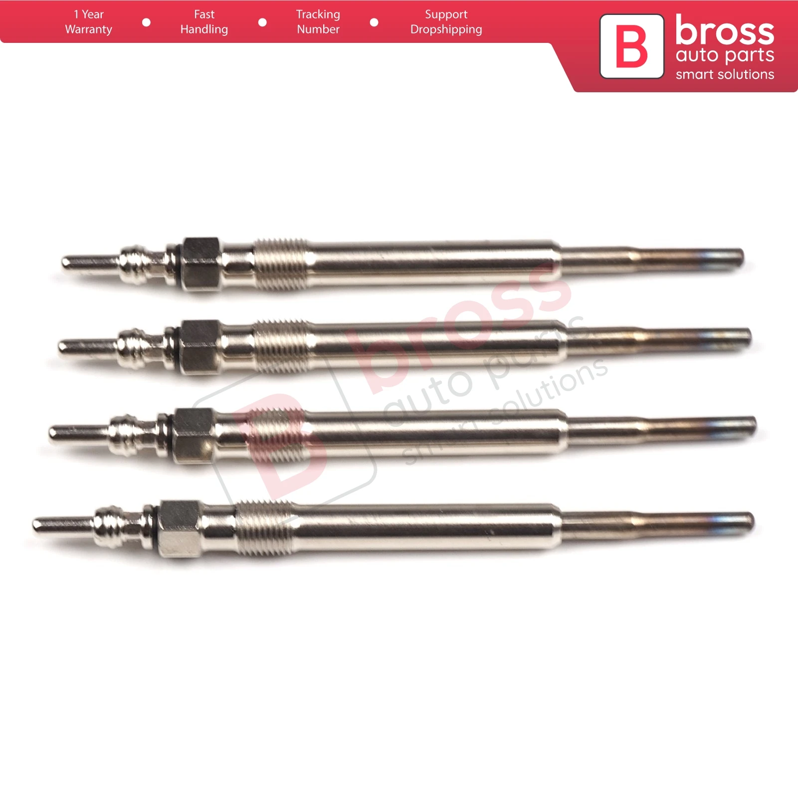 Bross Auto Parts BGP7-1 4 Pcs Heater Glow Plugs GX124, 059963319A, GN008 for VW Audi Skoda Fast Shipment Ship From Turkey