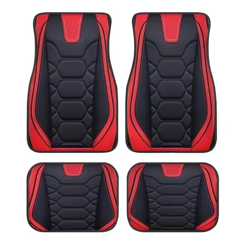 4 Uds alfombrillas de coche universales impermeables delanteras traseras juego completo alfombras de coche resistentes al desgaste y a la suciedad alfombra de cuero para automóvil