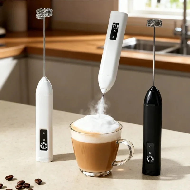Food-grade Handheld Electric Milk Frother Doubles As Egg Beater and Cream Whisk for Household Usage High-speed Rotating Head