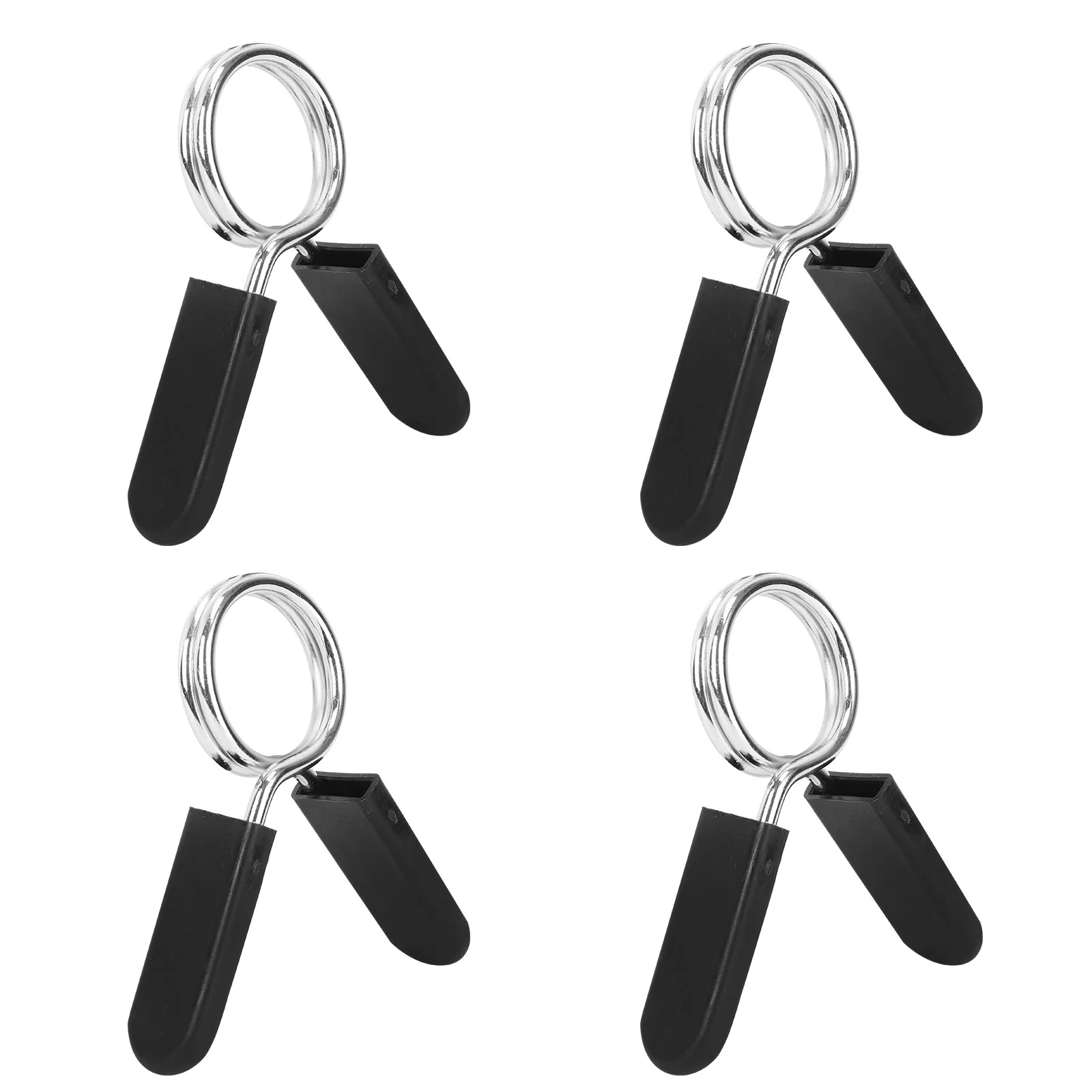 4 Pcs Spring Clamp for Weightlifting Collar Bar Clip Barbell Pole Metal