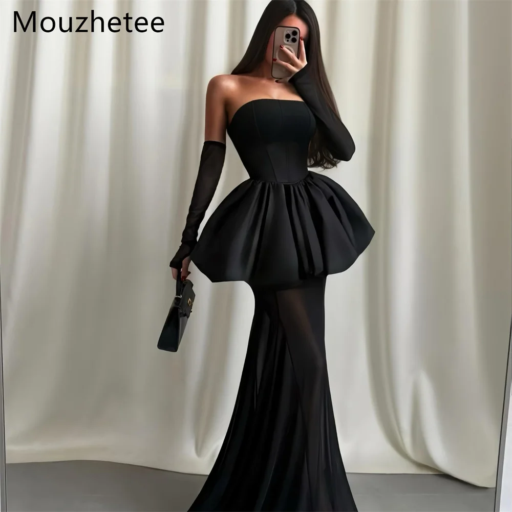 

Booma Elegant Satin Strapless Evening Dresses Mermaid Formal Party Gowns for Women Simple Prom Gown Customized 2026