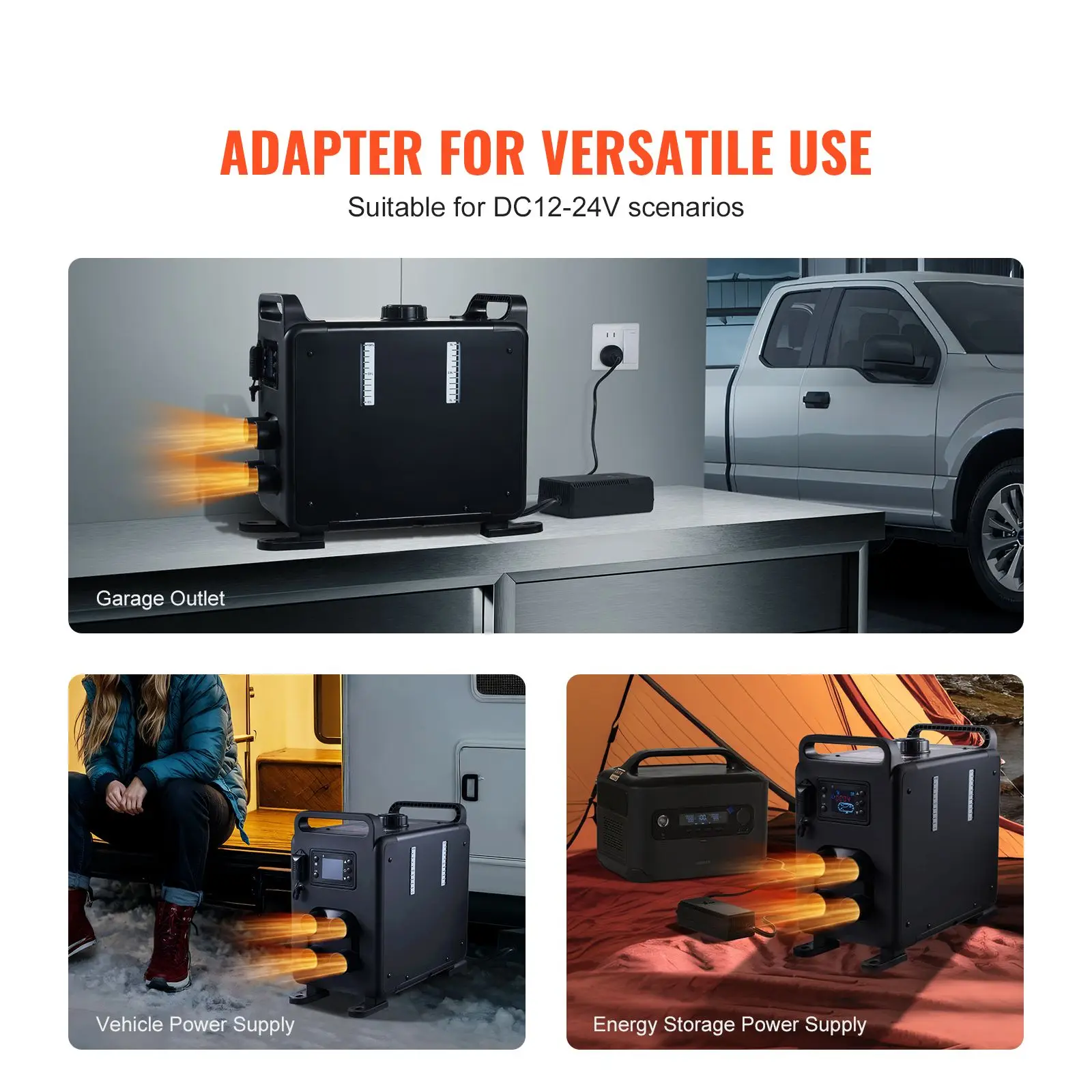 8KW Diesel Heater, 12V/24V All in One Air, Bluetooth APP Control, Remote and Display Screen, CO Alarm, Fast Heating Vertical