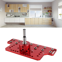 Tool Drill  Complete Aluminum Alloy Versatile Shelf Pin Hinge Jig Wear Resistant with 7 Drilling Bits for Cabinet Hardware