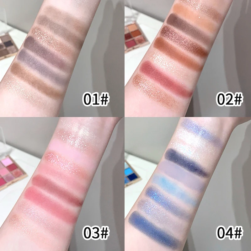 Gege Bear 光沢のあるイリュージョン 9 色のアイシャドウ パレット、9 色のランダムにマッチするパレット、甘くて天井、使いやすい黄色のレザー、韓国の女性の必須のアイシャドウ、さまざまな洗練されたアイメイクを実現できます