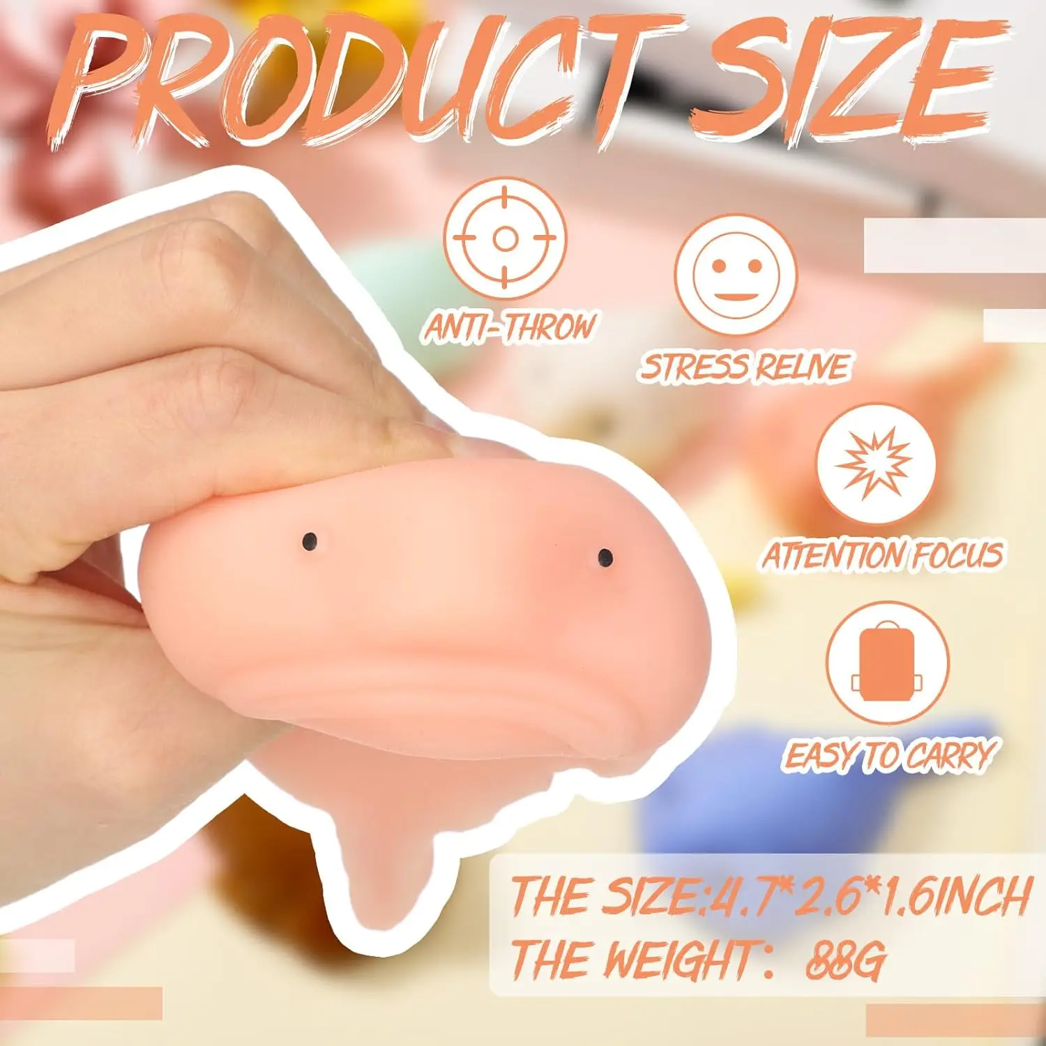 Espremer blobfish brinquedos mole bolas de estresse diversão animal alívio do estresse brinquedo sensorial brinquedo fidget para crianças adolescentes adultos festa favores