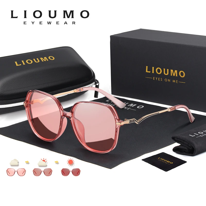 

LIOUMO Fashion Luxury Overiszed Sunglasses Women Polarized Photochromic Glasses Ladies Travelling Eyewear UV400 gafas de sol