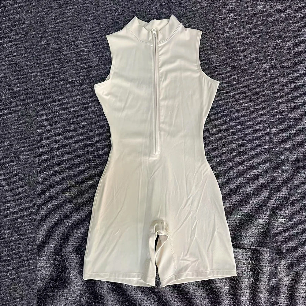 

Sport Bodysuit Half Zipper One-Piece Suit Women Tracksuit Workout Jumpsuit Sportswear Gym Set Sleeveless Yoga Fitness Rompers