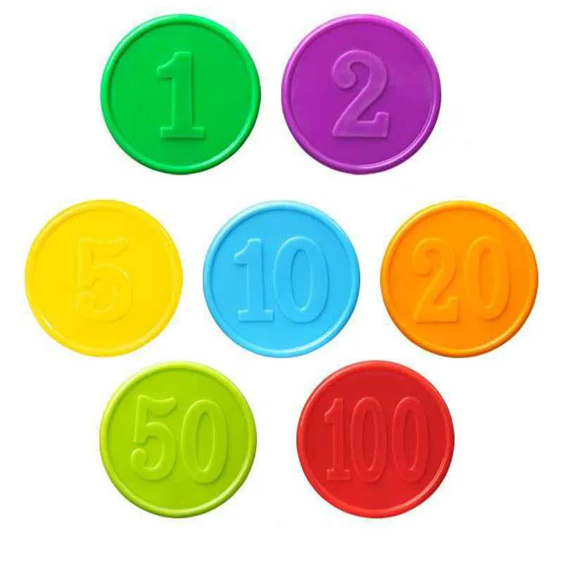 40PCS Poker Chips With Numbers Counting Markers 38MM Math Learning Educational Toys For Kids Adults Board Games Accessories