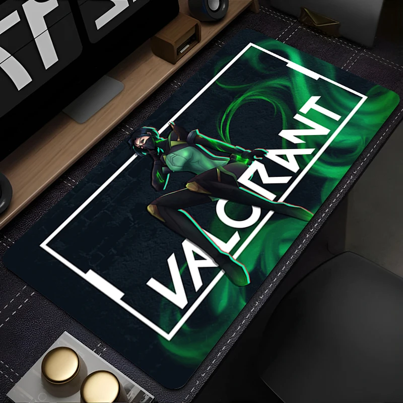 แผ่นรองเมาส์สำหรับเล่นเกมวี-วาโลแรนท์ ไวเปอร์ออกแบบแผ่นรองเมาส์ยางกันลื่นเย็บขอบโต๊ะแผ่นรองคีย์บอร์ดแผ่นรองเมาส์สำหรับเล่นเกมและงานสำนักงาน