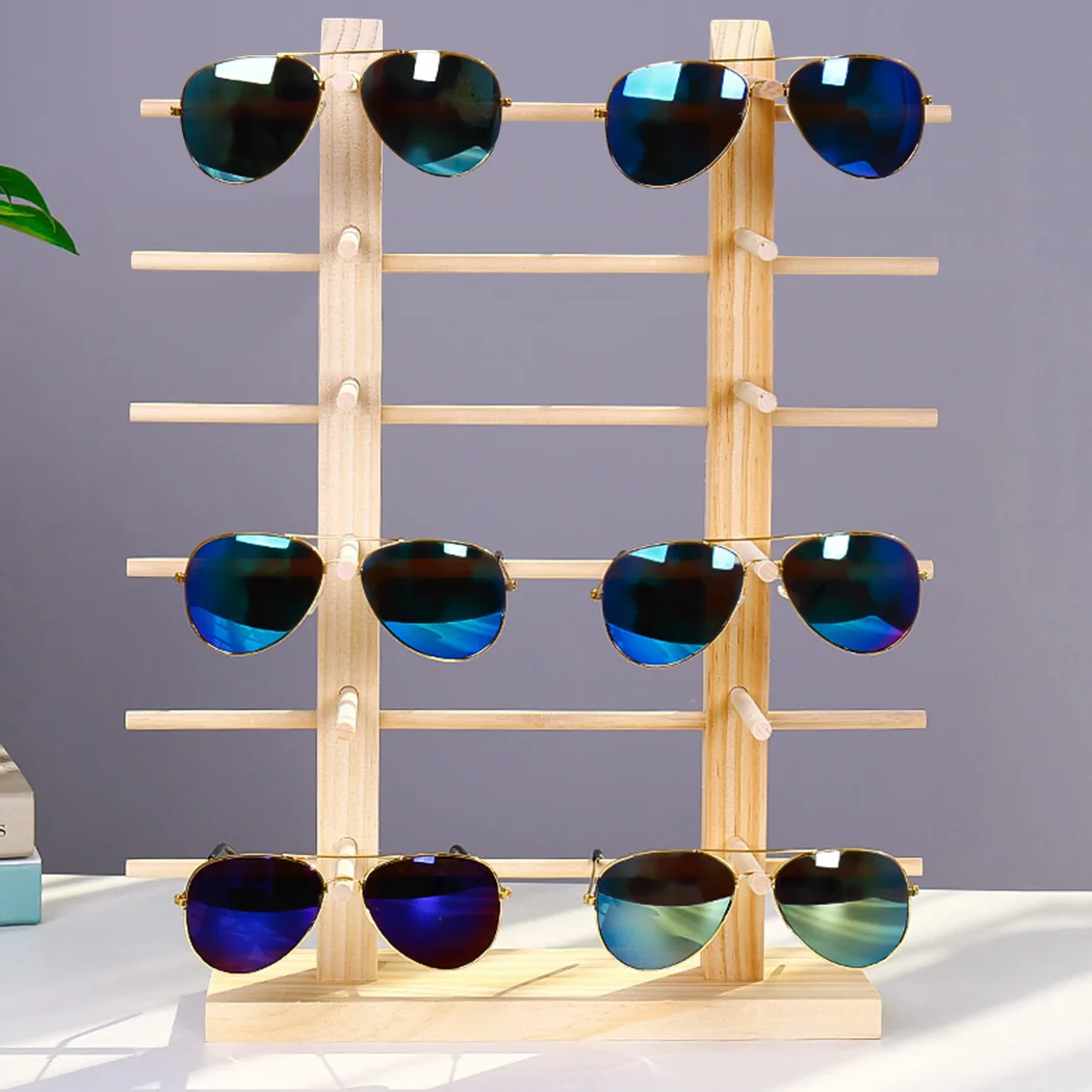 Glasses Display Stand Creative Wood Decor Sunglasses Rack Glasses Stand Holder For Multi Pairs Glasses Showcase Dropshipping