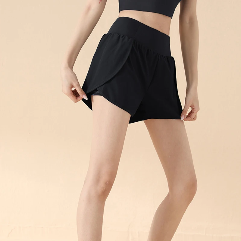 

Running Shorts With Side Pocket Women Yoga Shorts Lady Elastic Lightweight Quick-drying Fitness Training Three-point Short Girl
