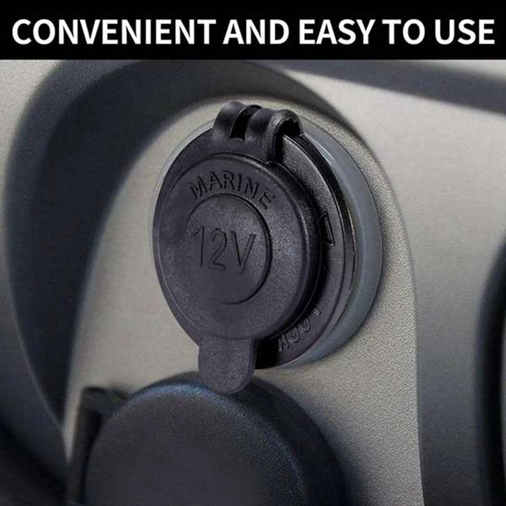 

5Pcs 12V Power Waterproof Socket Car Cigarette Lighter Socket Cigarette For Marine ATV RV Motorcycle