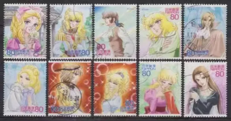 10 PCS/Set, Japan Post Stamps, 2011, Anime Hero, Cartoon Stamps, Real Original Stamps, Used with Post Mark