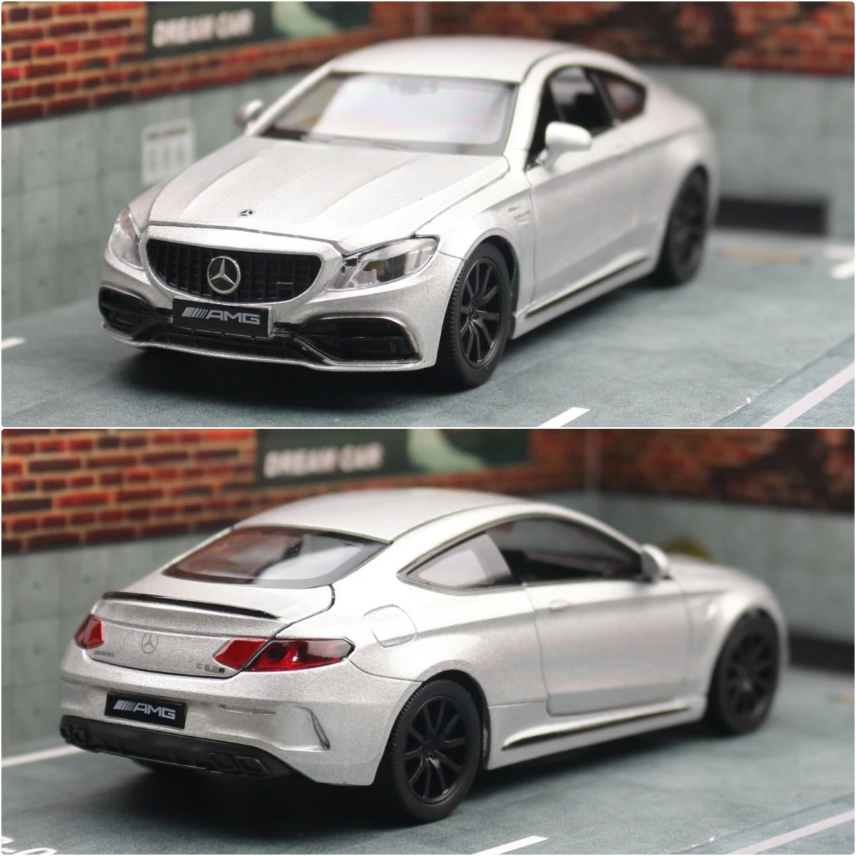 1/32 Mercedes-Benz C63 S AMG Toy Car Model RMZ CiTY Diecast Notchback Miniature Sound & Light Collection Gift For Children Boys