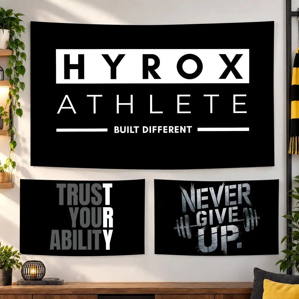 Minimal Gym Hyrox Tapestry Wall Hanging, Suitable For Living Room, Bedroom, Study, Party Home Decor Gift