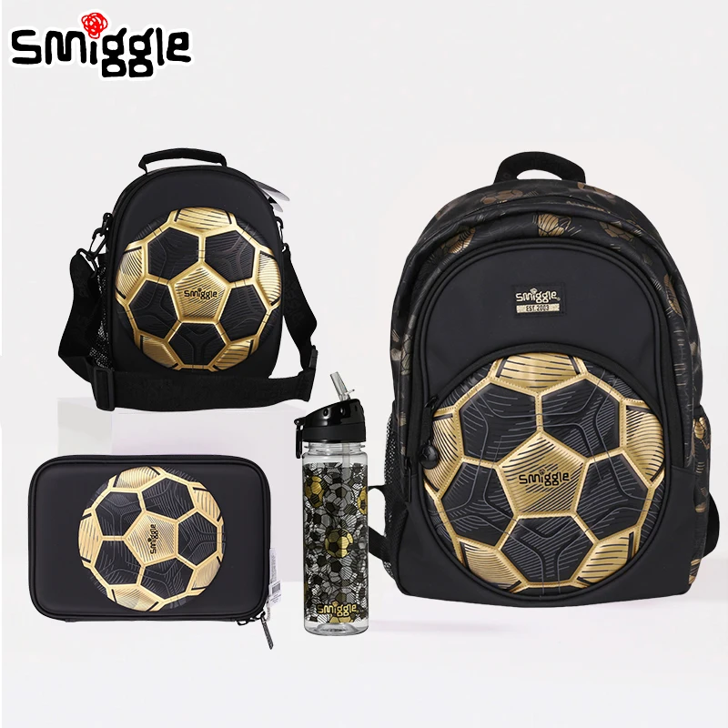 Australian Smiggle schoolbag Golden Football 18th anniversary commemorative student backpack pencil case water cup lunch bag