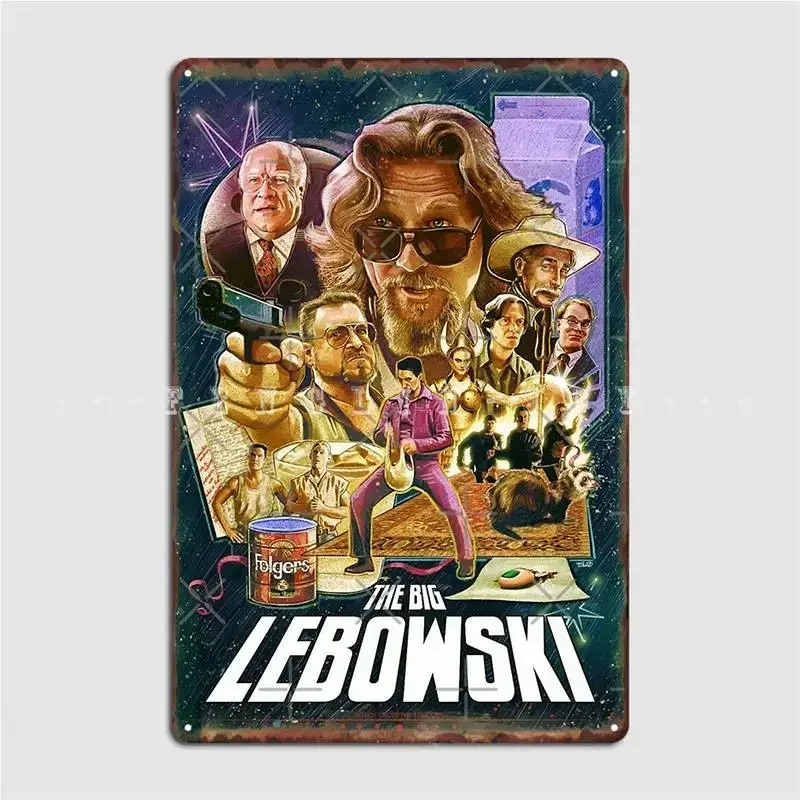 Big Lebowski Art Poster Metal Plaque Plaques Wall Classic Cinema Kitchen Tin Sign Poster