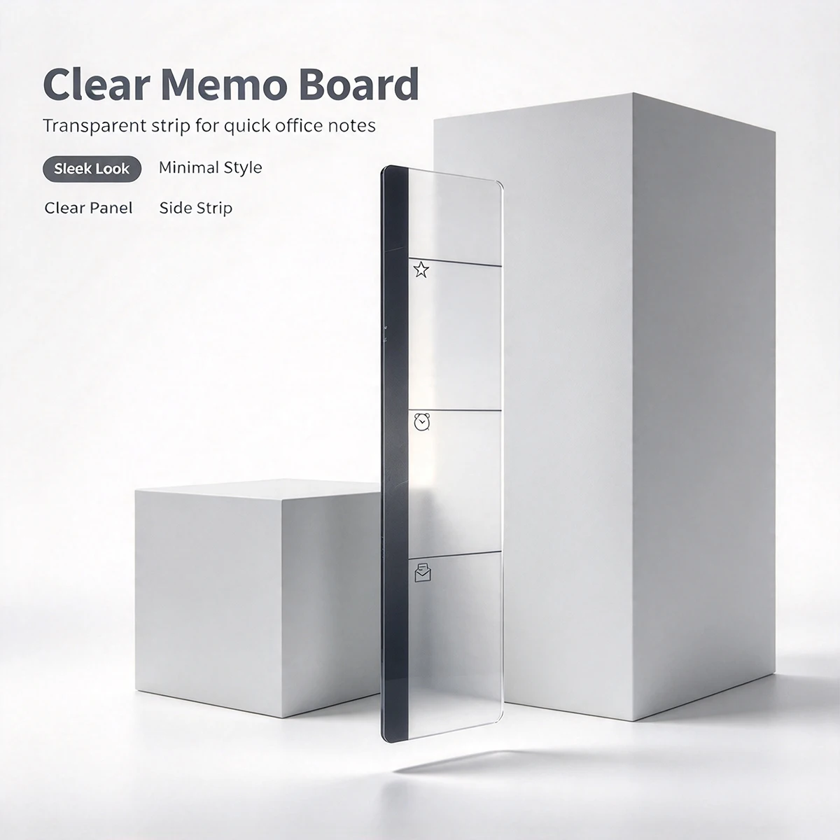 Acrylic display side memo board, transparent computer screen side memo board, reusable dry wipe desk reminder planner