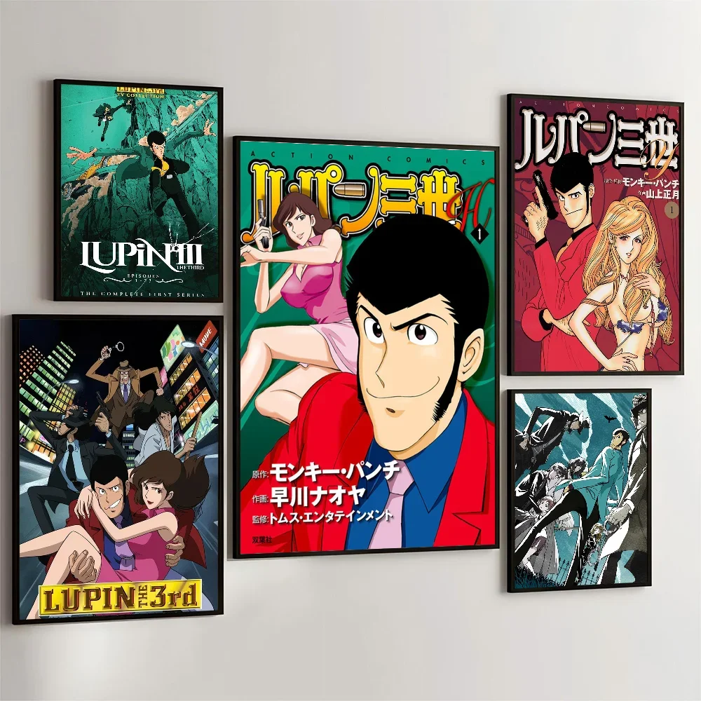 Lupin III Comics Whitepaper Poster Waterproof Paper Sticker Coffee House Bar Aesthetic Art Wall Painting