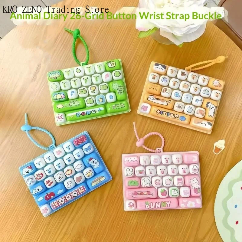 Hot Anime 26-Key Keyboard Keychain Stress Relief Fidget Toy Keyboard Button Finger Clicker Backpack Charms Christmas Gift