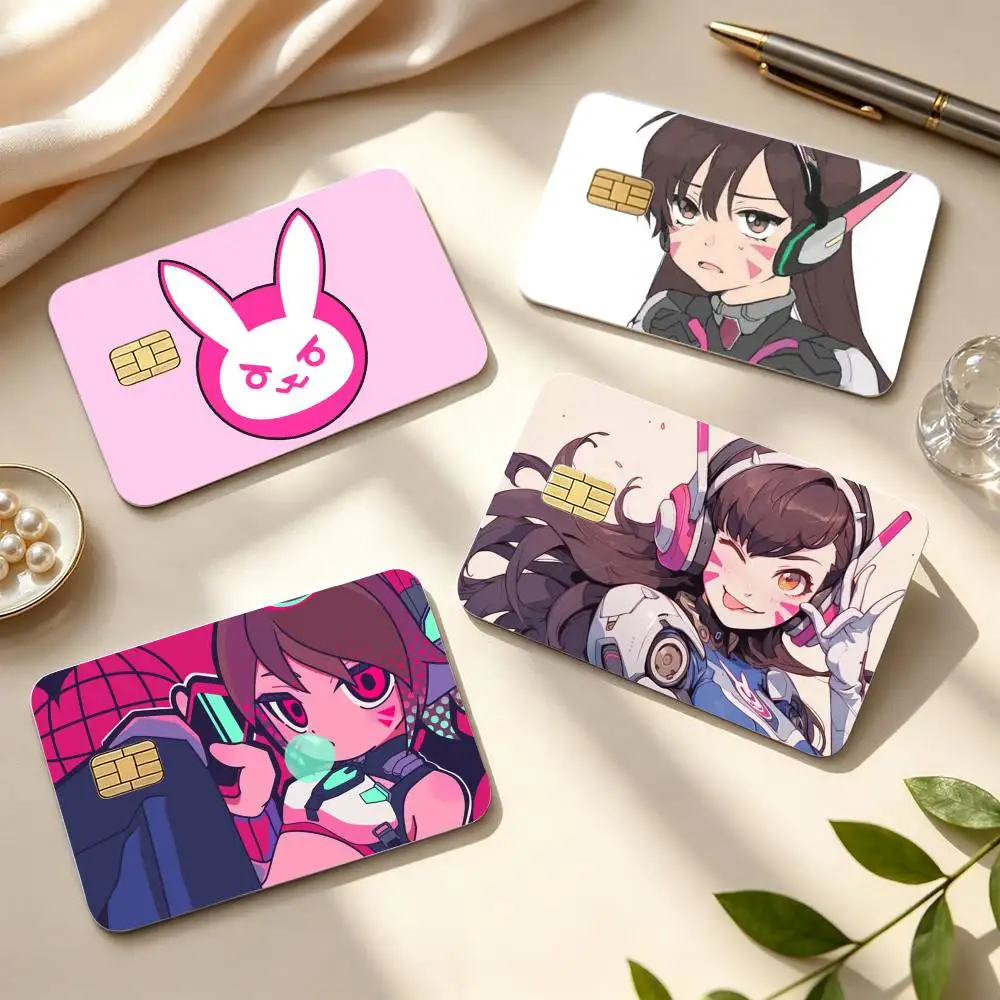 Pop Game Overwatch D.Va HD Credit Card Stickers Game Card Decal Small Chip Waterproof Sticker Gift Decor