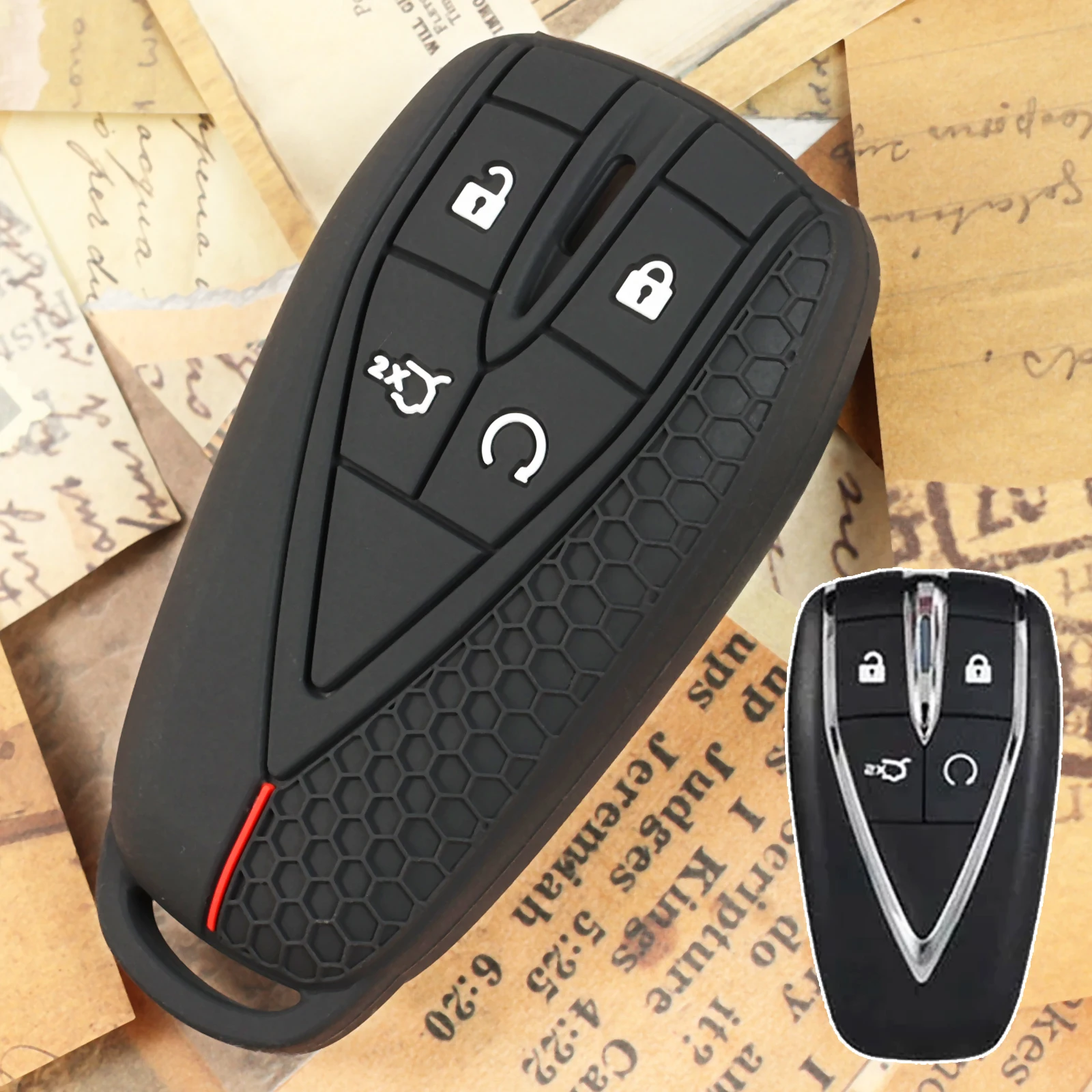 Для Changan CS35 Plus CS55 Plus CS75 Plus 2019 2020 4-кнопочный силиконовый держатель для дистанционного ключа, чехол, защитный чехол для интерьера