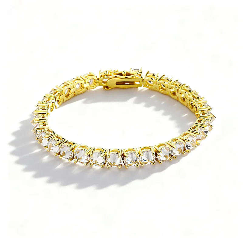 

Apexelle Fashion Jewelry Copper Bracelet Inlaid Zircon Tennis Chain Everyday Wear Exquisite Bracelets For Men Women Jewelry