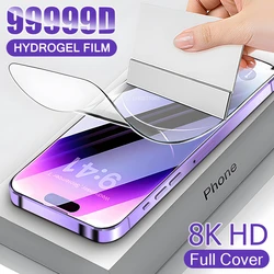 2Pcs Hydrogel Film For iPhone 15 14 Pro Max 8 7 14 Plus Full Cover Screen Protector For 13 12 Mini 11 Pro X XS Max Not Glass