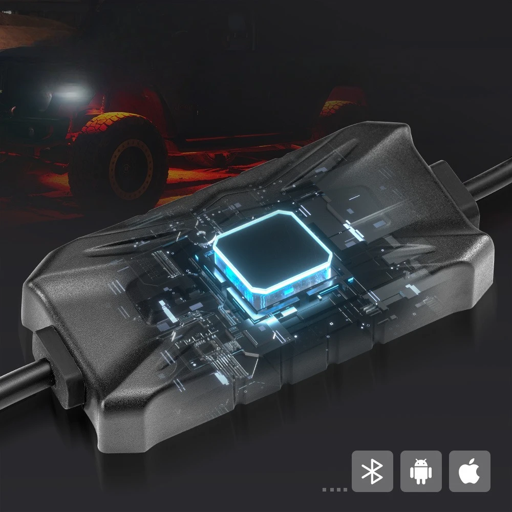 One To Eight Car Chassis Lights RGBW Car Decoration Lights APP Remote Control Bottom Modification Lights