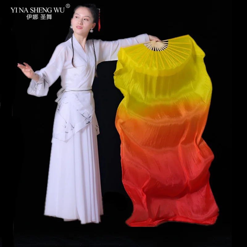 

Belly Dance Opening Dance Props Lengthened Simulated Silk Classical Fan Dancers Practicing Long Simulated Silk Fan 150/180*90CM