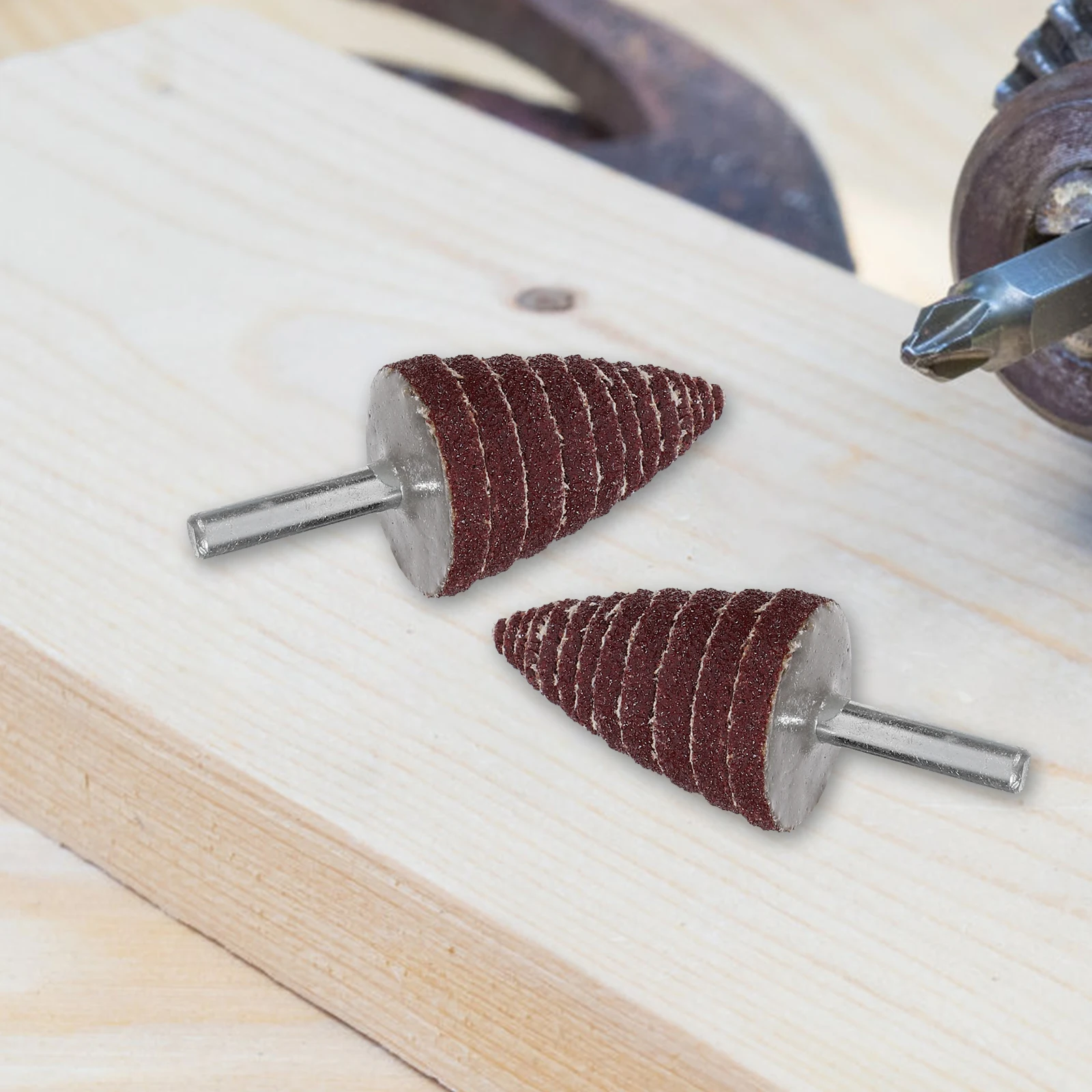 

8pcs Electric Grinder Heads 6mm Shank Abrasive Flap Wheels Cone Sanding Heads for Rotary Tools Replacement Grinding Wheels