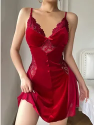 Sexy Velvet Mesh Splicing Sling V-neck Fit And Flare Dress Elegant Pure Colour Temperament Girl Dew Shoulder Dresses New NKGJ
