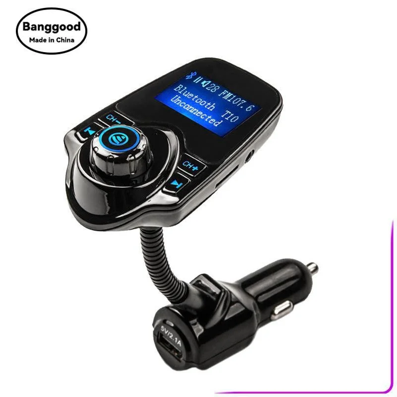 

T10 Car Bluetooth Hands-Free FM Transmitter Insert Card Car MP3 Caller ID Car Charger