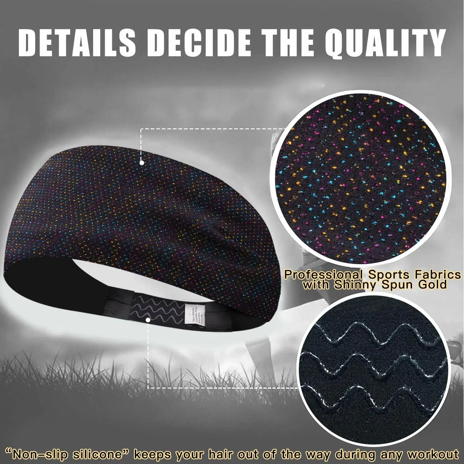 النساء اليوغا الجري عصابات الرأس الرياضية تجريب العصابات الشعر عمامة رئيس التفاف عقال تمتد العصابة رياضة اللياقة البدنية رباط شعر واسع #3