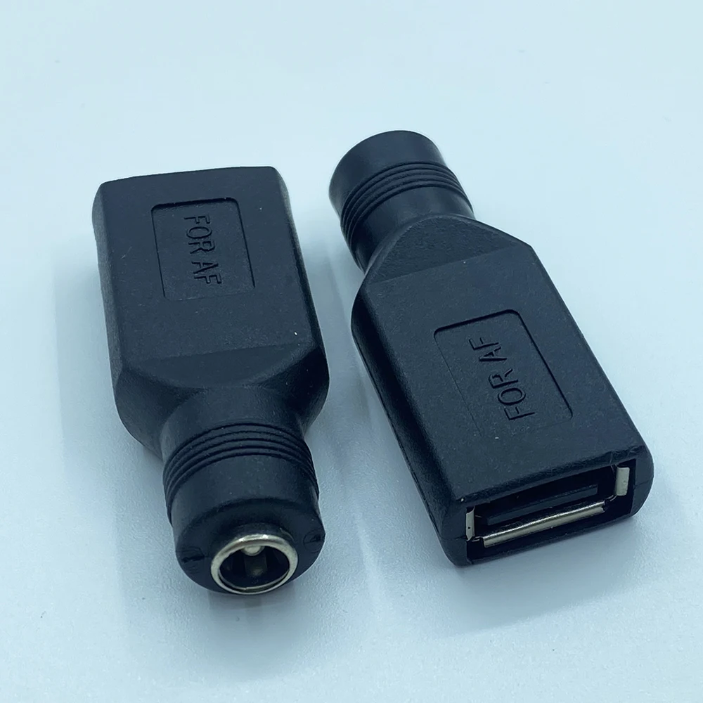 1/2/5Pcs 5V USB Connector 5.5 x 2.1mm DC Power Female Charging Socket to USB 2.0 Female Jack Interface Laptop Conversion Adapter